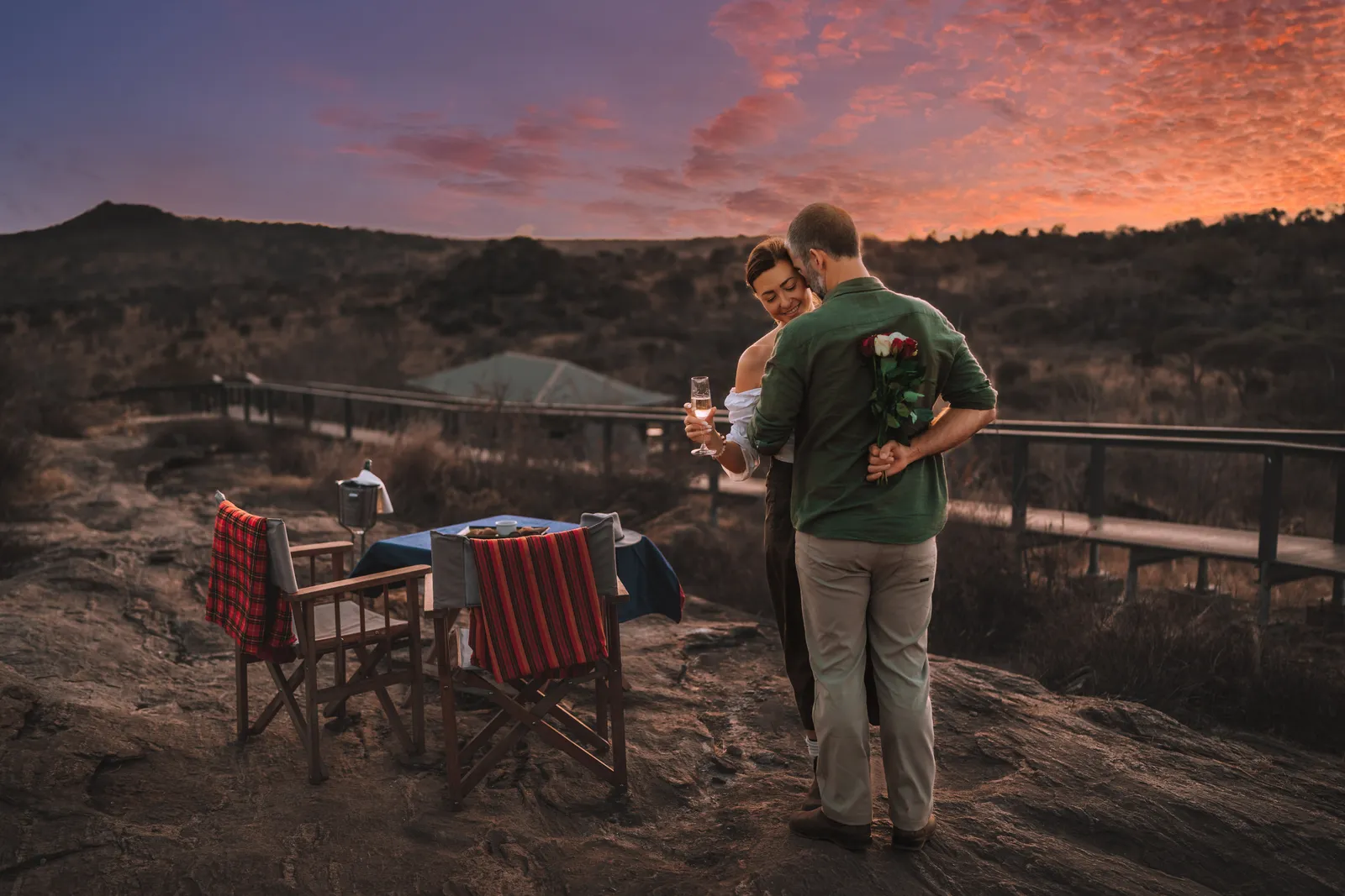 Mpingo Ridge Lodge, sundowner at Mpingo Ridge