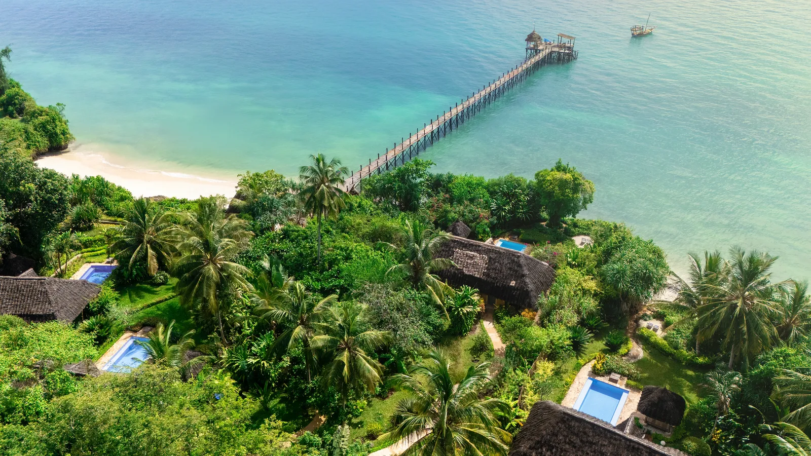Zanzi Resort, jetty from above