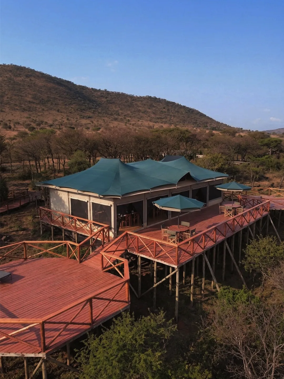 KumbuKumbu Luxury Tented Camp, camp from above