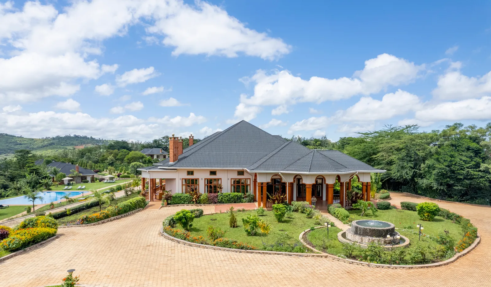 Ngorongoro Coffee Lodge, main house from above
