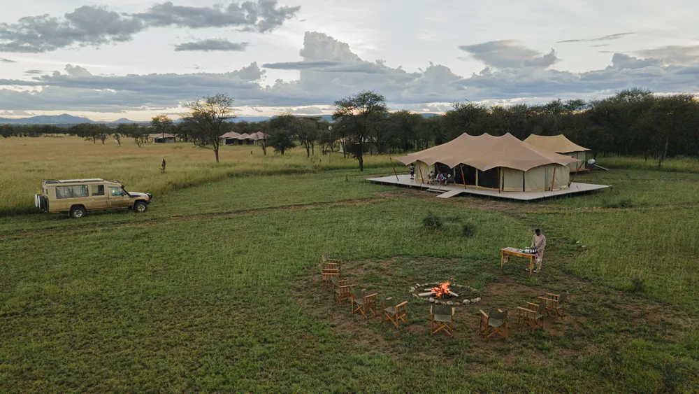 Sidai African Safari Camp-Central Serengeti, camp with bush dinner set-up